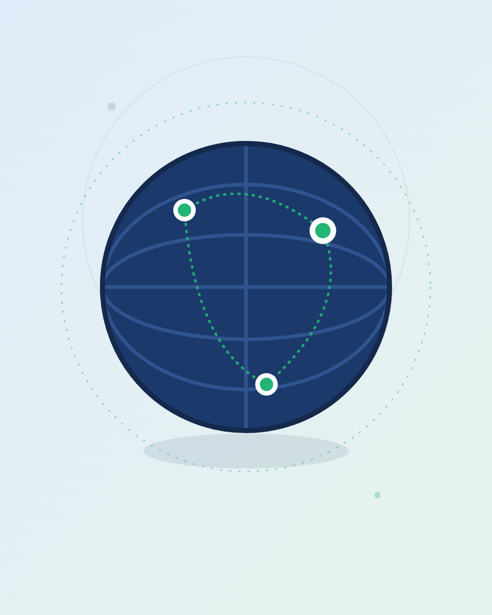 National business listing icon - globe with connected locations